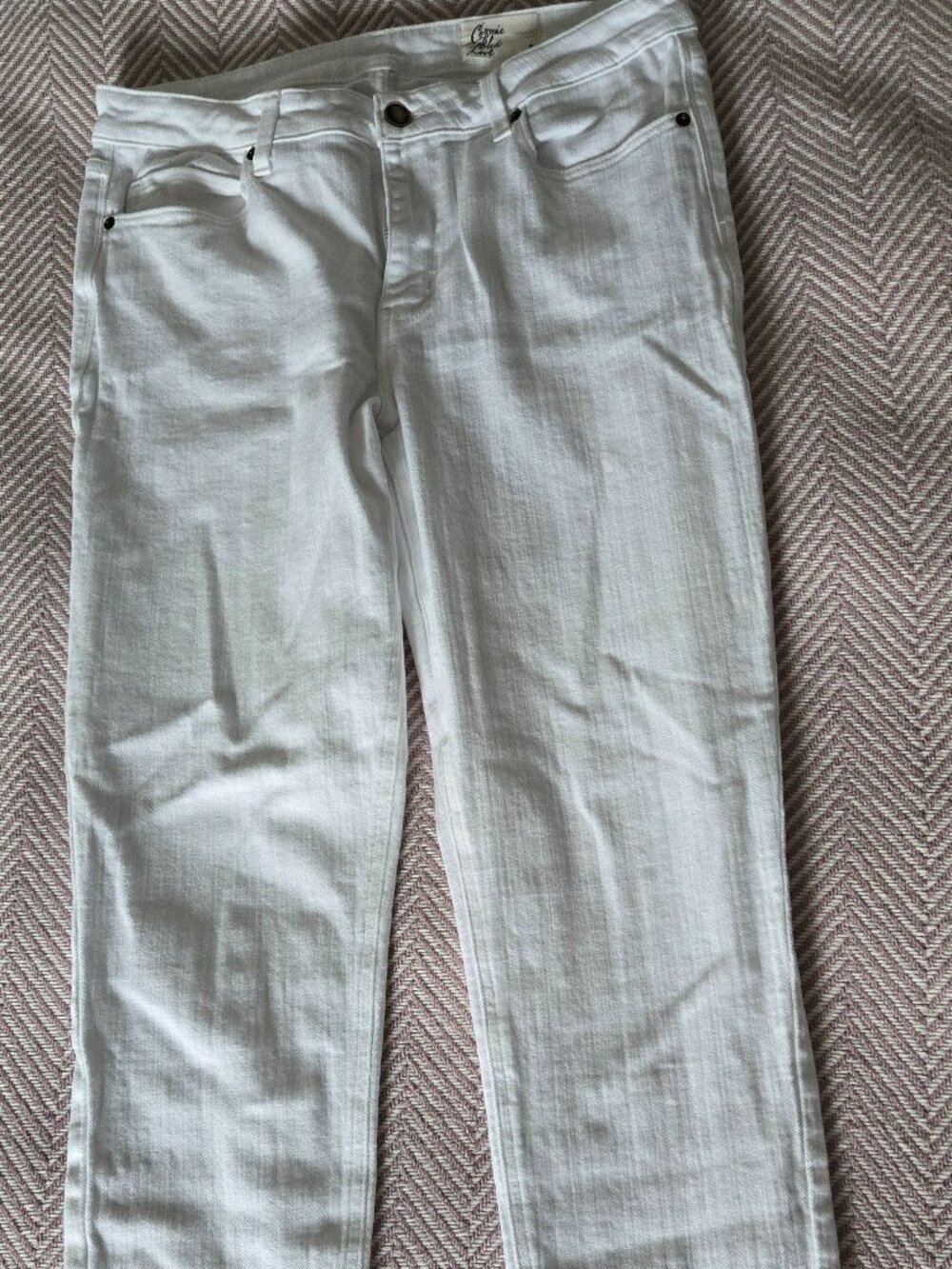 Cosmic Blue Love White Skinny Jeans - Size 31